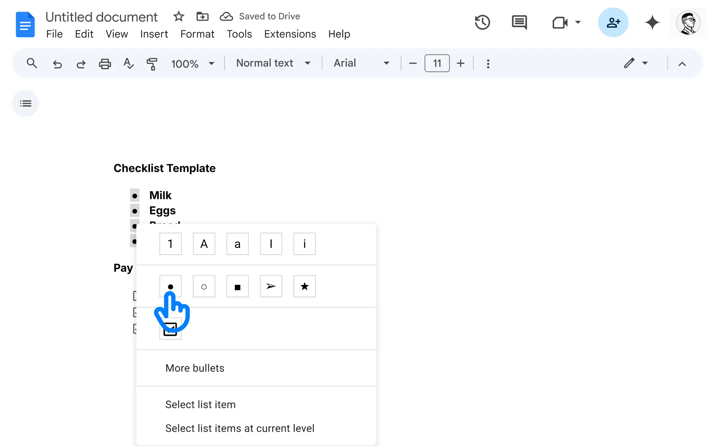 Productivity-ChecklistinGoogleDocs-BulletList