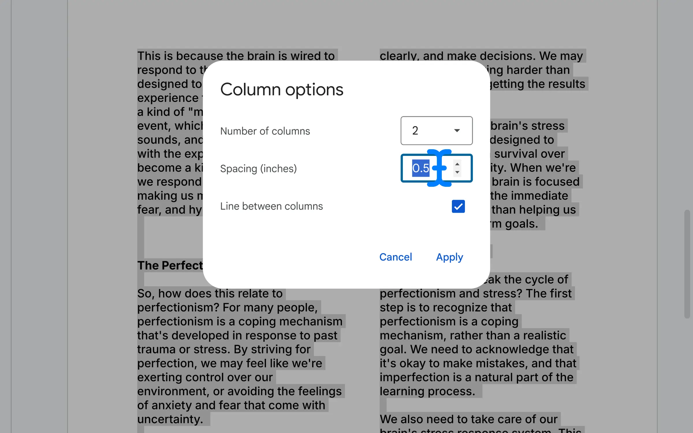 Productivity-ColumnsinGoogleDocs-ColumnOptions